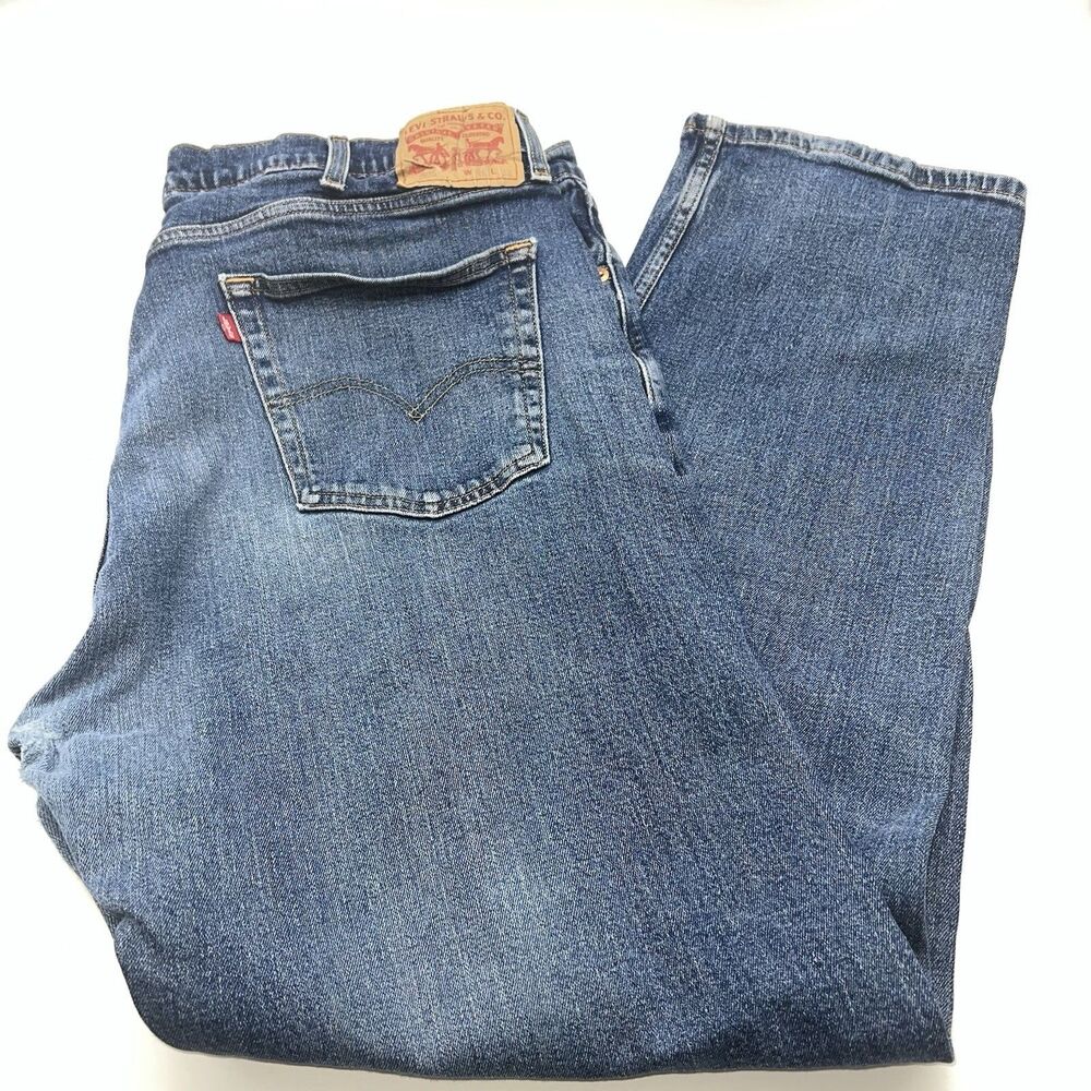 Levis 505 Straight Regular Fit Men's Jeans Blue Dark Wash Denim Red Tab-46X32